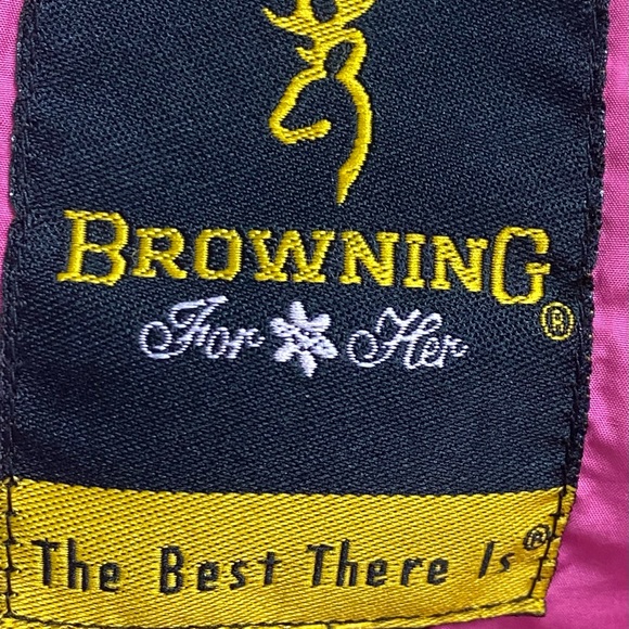 EUC BROWNING DOWN PUFFER JACKET - WOMENS  BROWN & HOT PINK SZ S|P - Picture 4 of 12